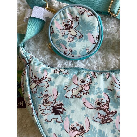 Bioworld Lilo & Stitch Tropical Stitch Purse + Detachable Coin Pouch NEW Disney - Picture 3 of 11